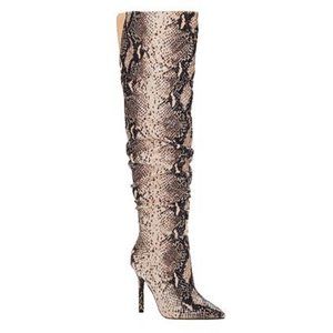 Jessica Simpson Loury Over the Knee OTK Stilletto Snake Print Boots Size 6M NEW